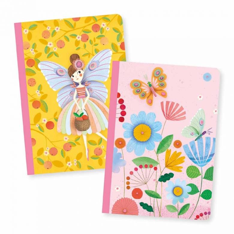 Rose Set Of 2 Little Notebooks By Djeco