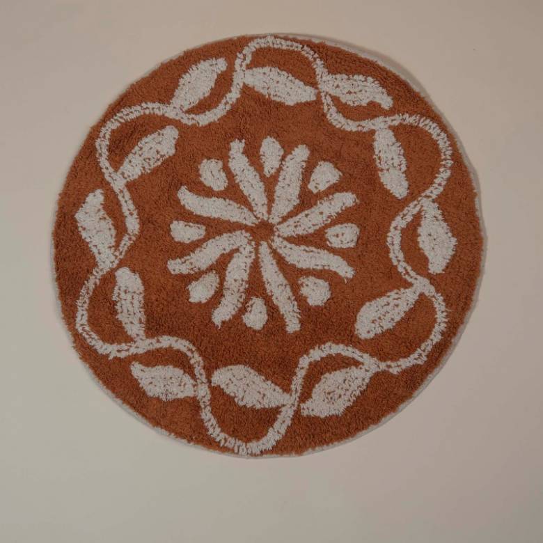 Round Tufted Bath Mat In Mustard