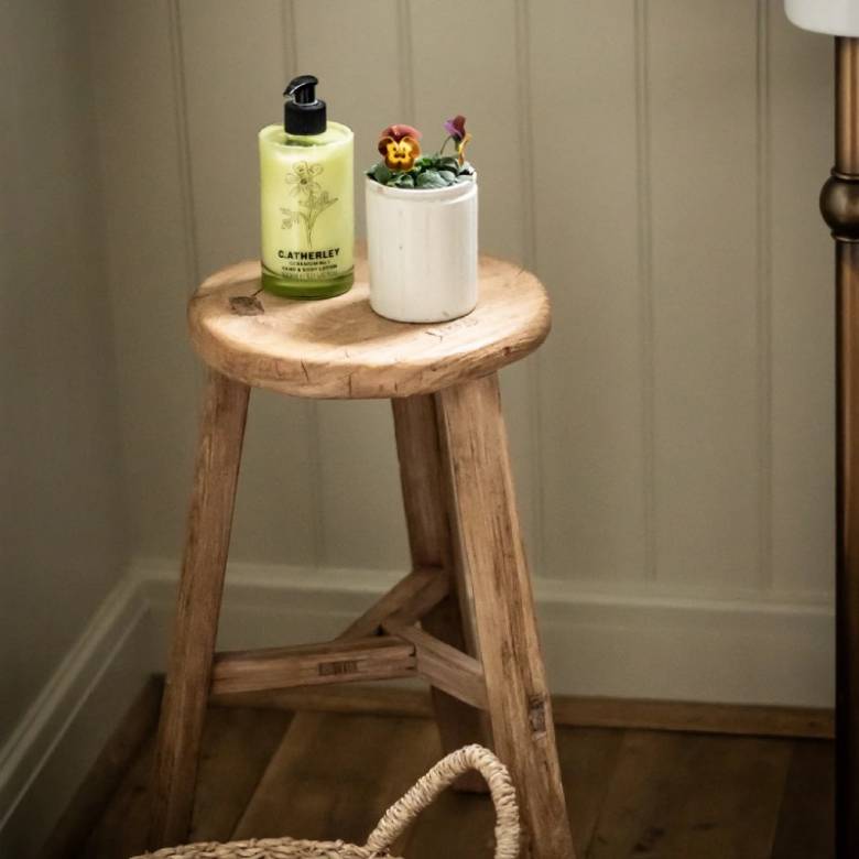 Rustic Reclaimed Wooden Circular Stool