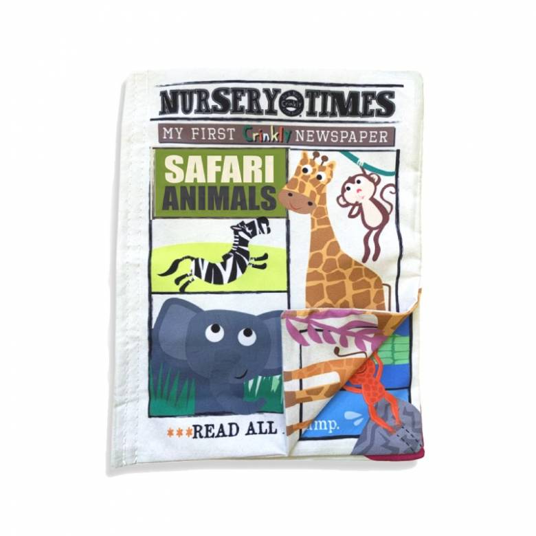 Safari Animals - Nursery Times Crinkly Newspaper Baby Toy 0+
