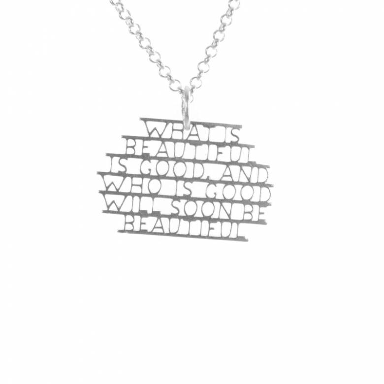 Sappho - Beautiful Silver Quote Necklace By Ordbord