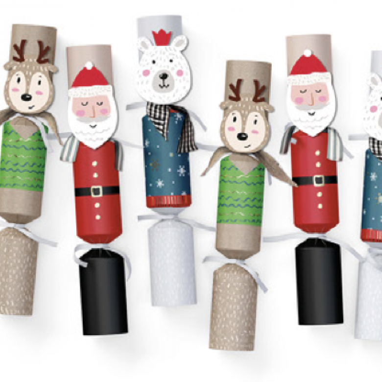 Box Of 6 Christmas Crackers - Santa & Friends
