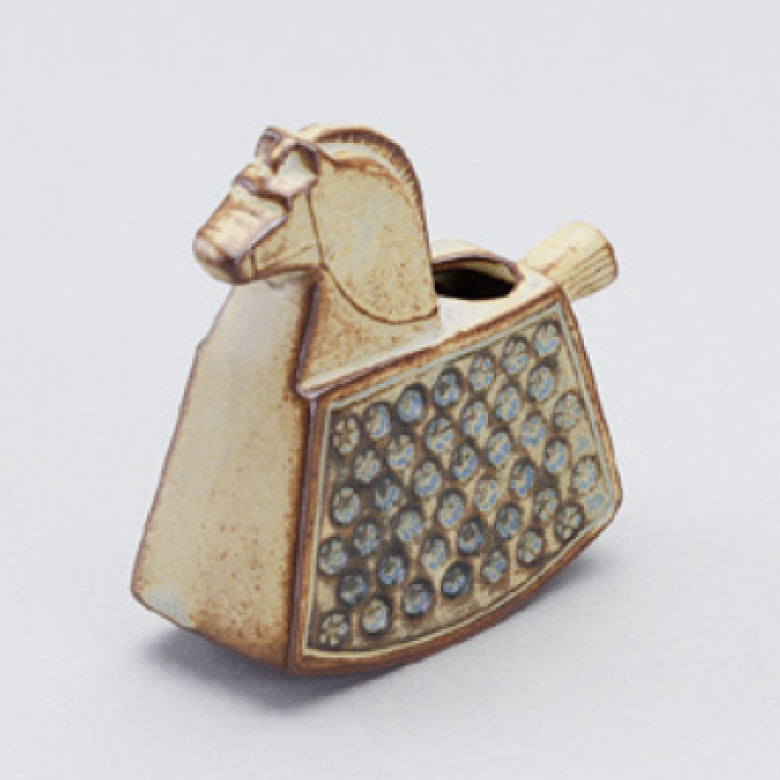 Japanese Ceramic Small Horse Vase