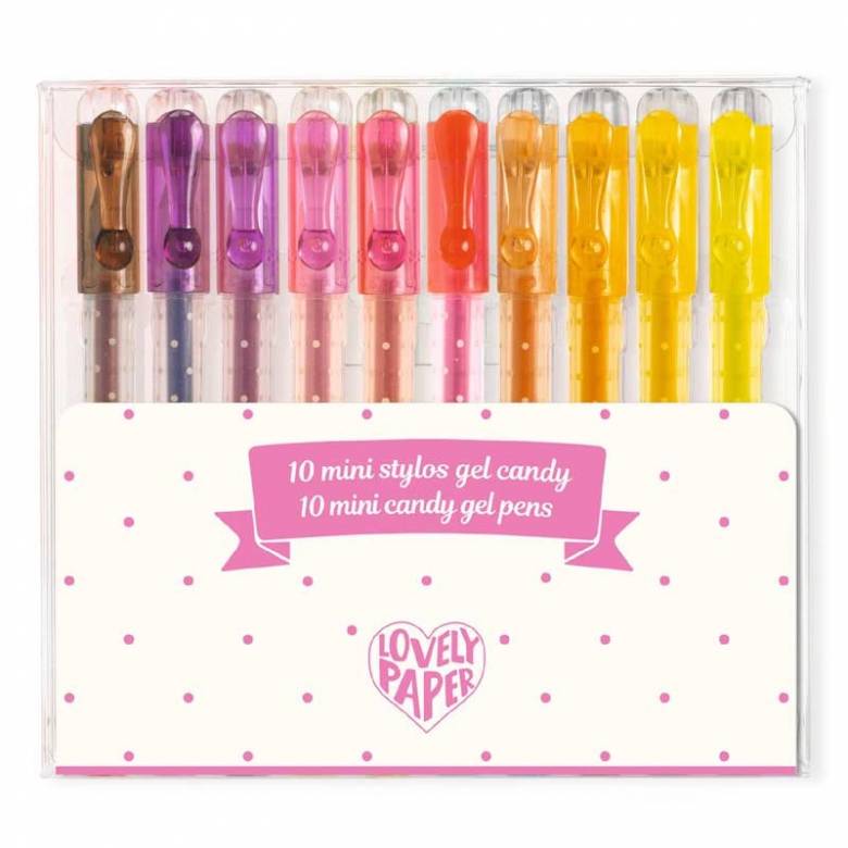Set Of 10 Mini Gel Pens In Candy By Djeco 6+