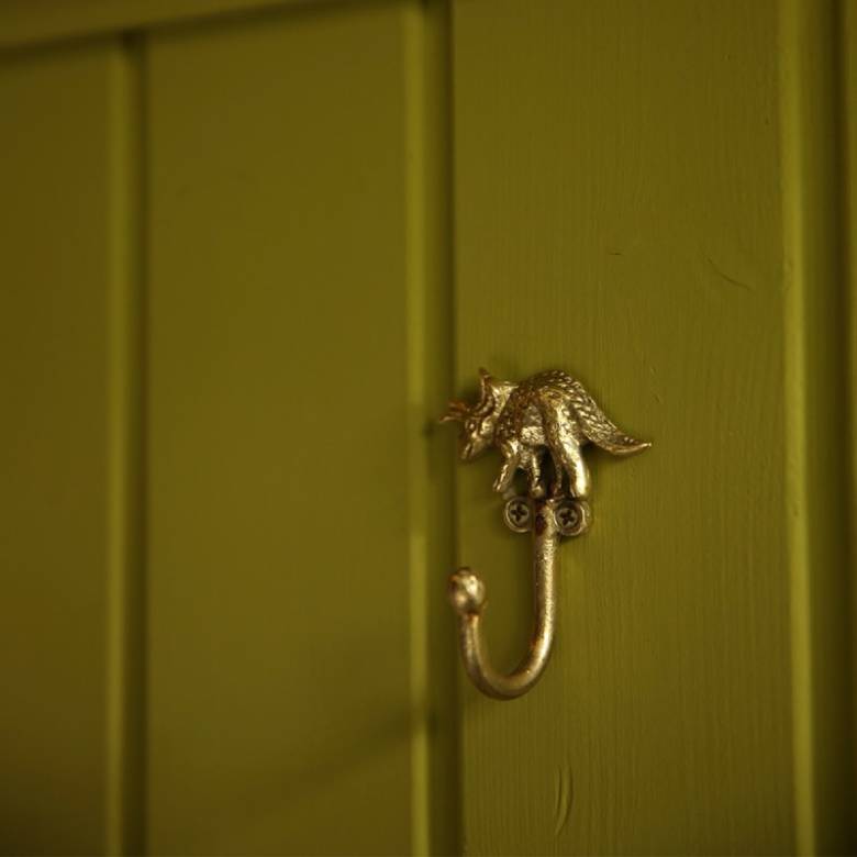Set Of 2 Brass Dinosaur Hooks