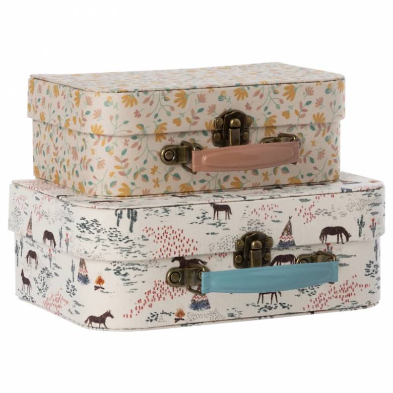 Set Of 2 Fabric Covered Suitcases By Maileg 3+