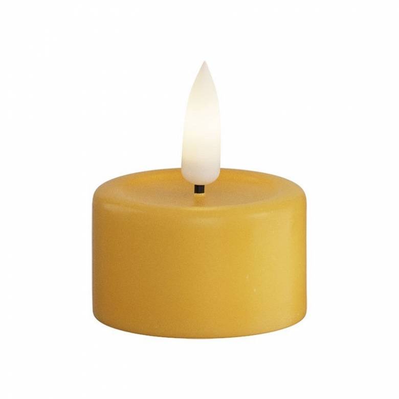 Set Of 2 LED Tealight Candles In Curry 4cm