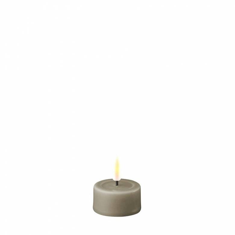 Set Of 2 LED Tealight Candles In Sand 4cm
