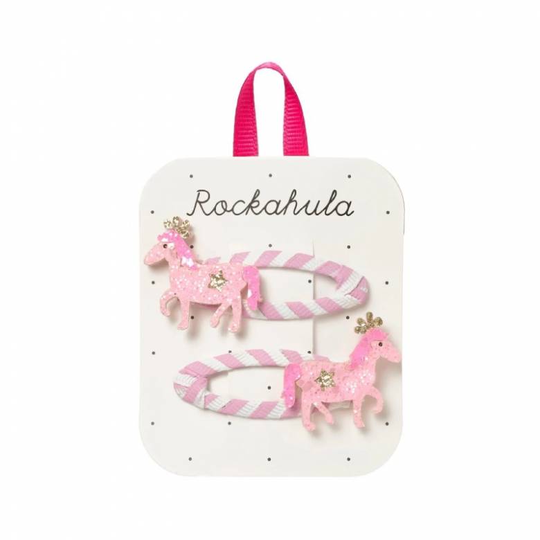 Set Of 2 Pink Pony Hair Clips