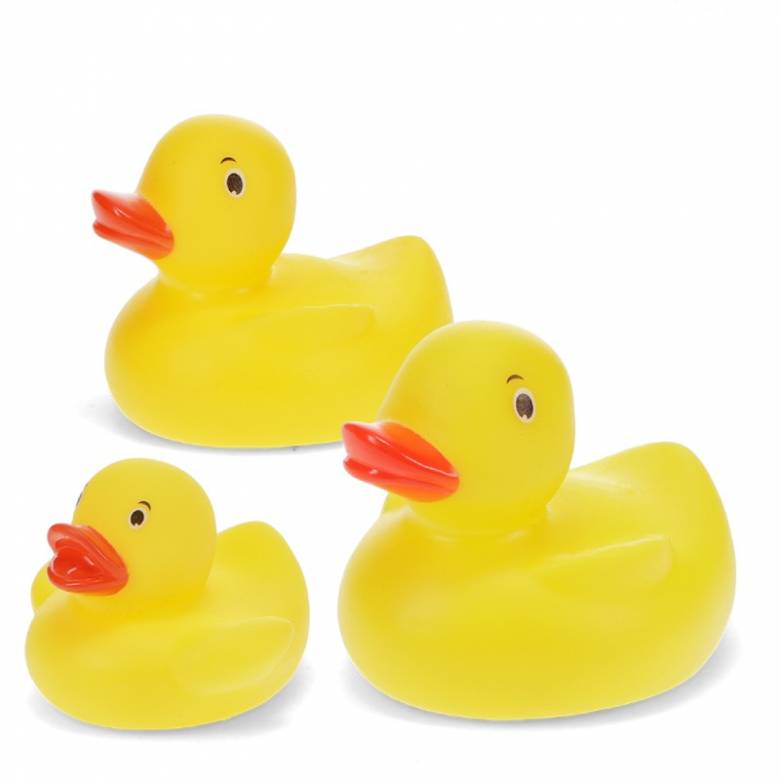 Set Of 3 Yellow Rubber Ducks Bath Toy 3m+