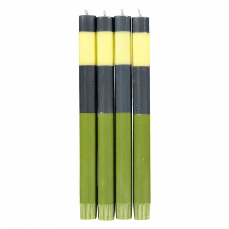 Set Of 4 Eco Dinner Candles In Indigo, Jasmine & Olive