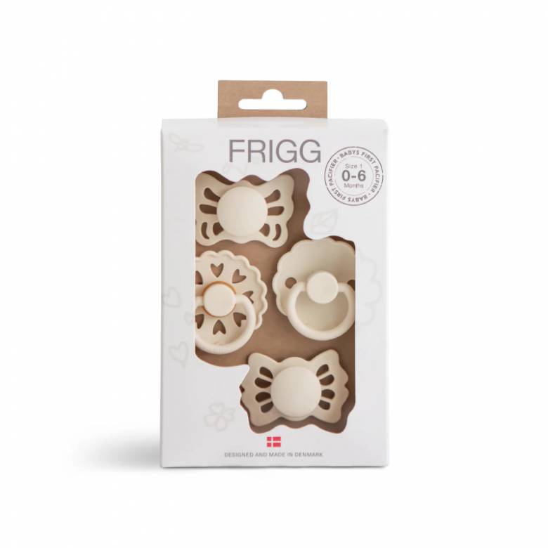 Set Of 4 First Dummy Pacifiers In Cream