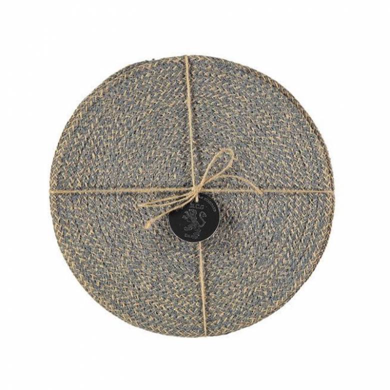 Set Of 4 Jute Placemats In Gull Grey 27cm