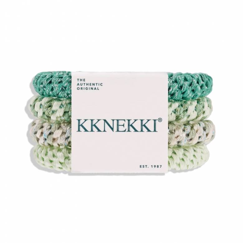 Set Of 4 Kknekki Hair Ties In Green Tones