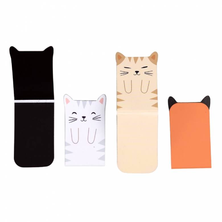 Set Of 4 Magnetic Bookmarks - Cats