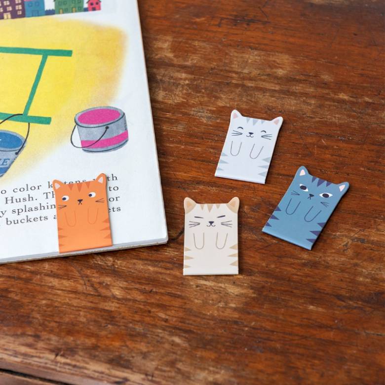 Set Of 4 Magnetic Bookmarks - Cats