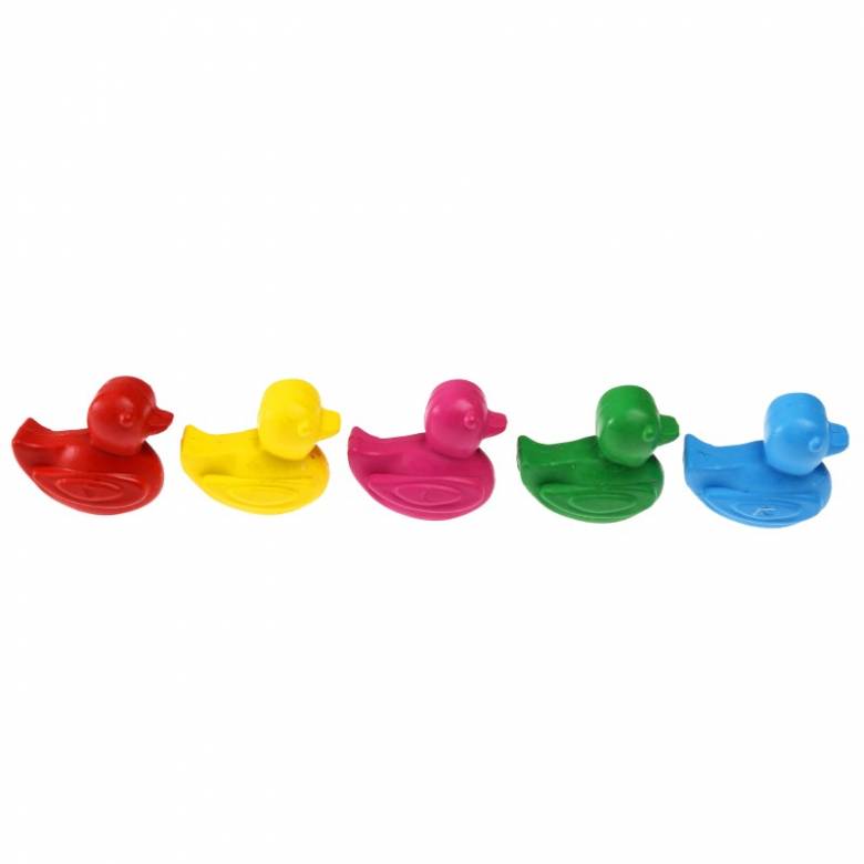 Set Of 5 Duck Shaped Crayons 3+