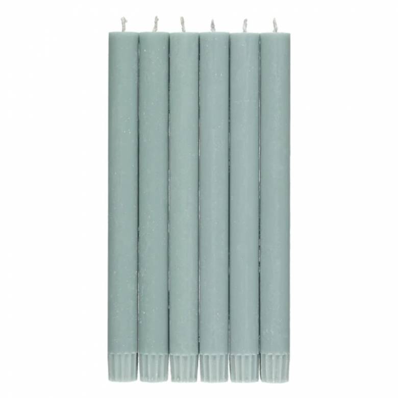 Set Of 6 Eco Dinner Candles In Opaline