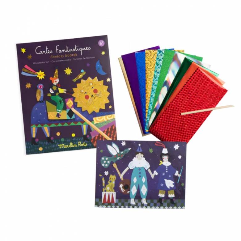 Set Of 6 Fantasy Scratch Art Cards By Moulin Roty 6+