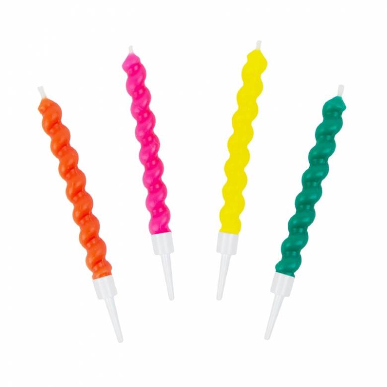 Set Of 8 Birthday Brights Twirl Candles
