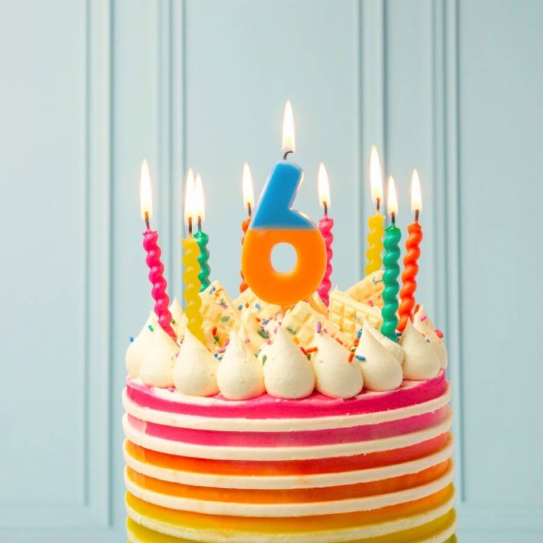 Set Of 8 Birthday Brights Twirl Candles