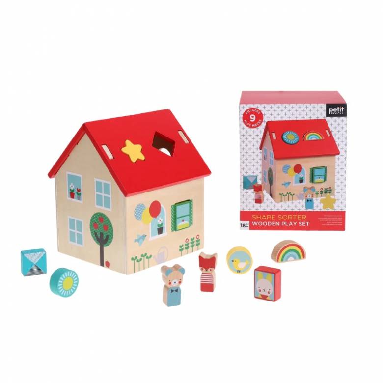 Shape Sorter Wooden Play Set By Petit Collage 18m+