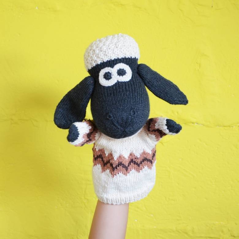 Shaun The Sheep - Hand Knitted Glove Puppet Organic Cotton 0+