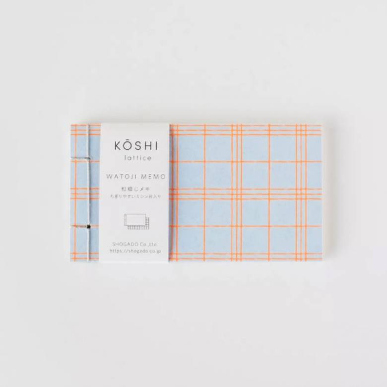 Shogado Koshi Mini Memo Pad In Blue & Orange