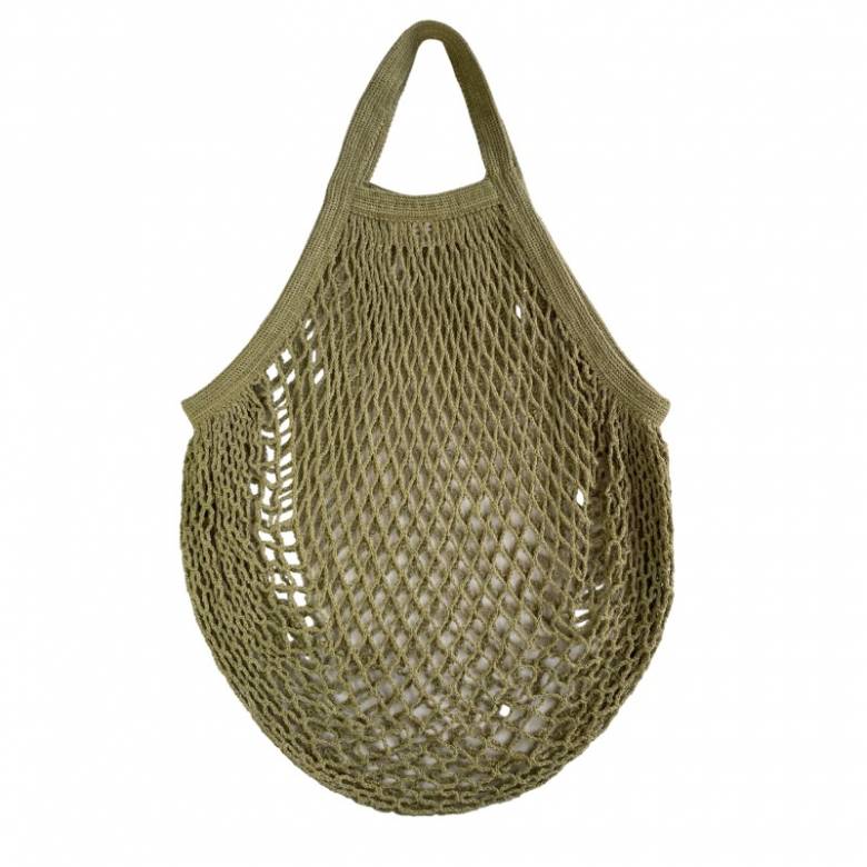 Short Handled Cotton String Bag - Sage Vegetable Dye