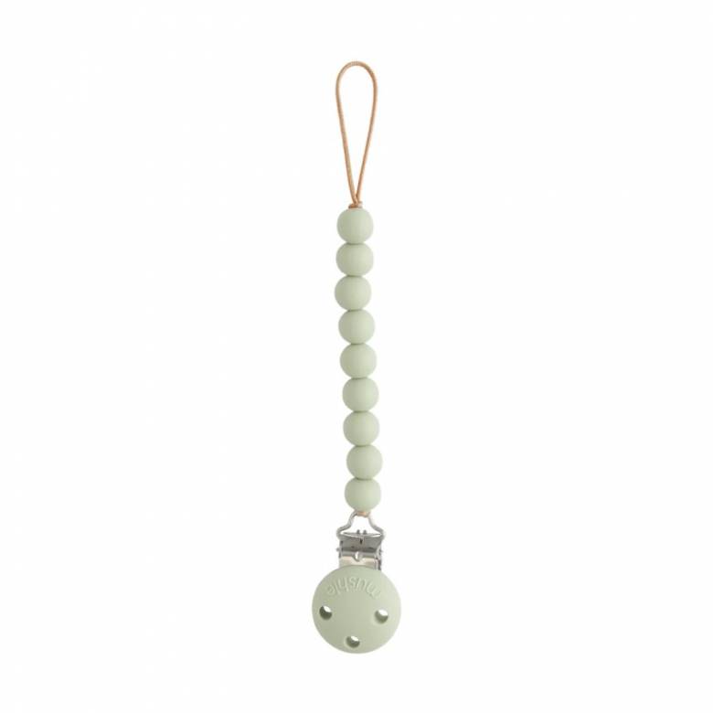 Silicone Pacifier Clip In Sage