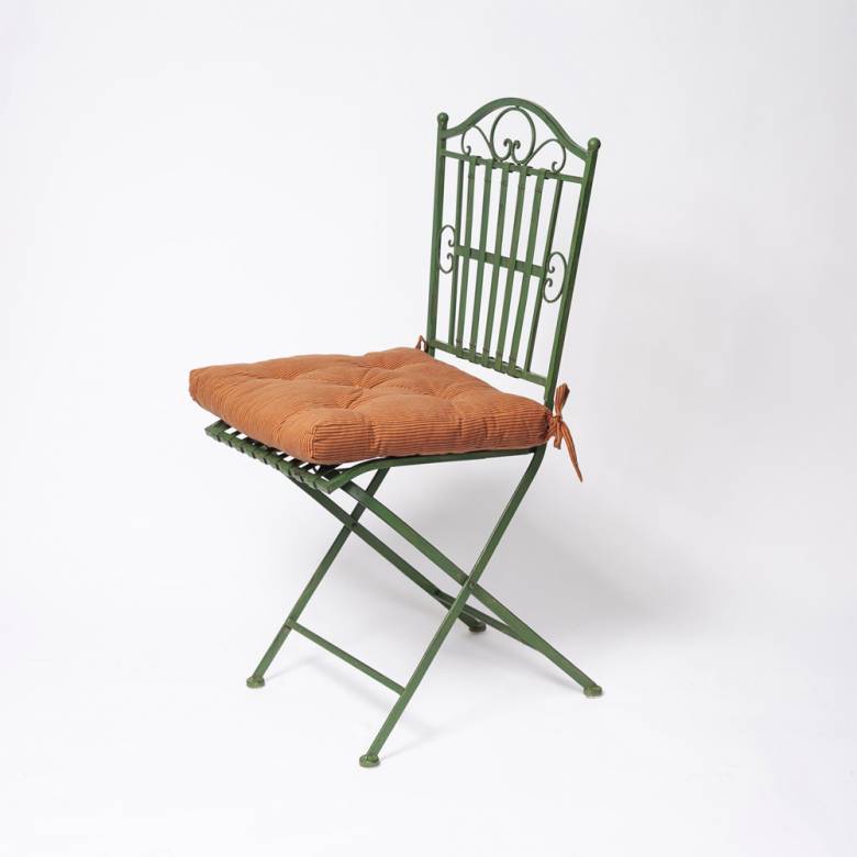Single Metal Garden Chair In Antique Green