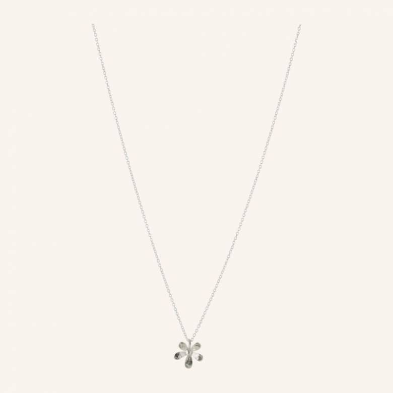 Single Wild Poppy Necklace In Silver By Pernille Corydon