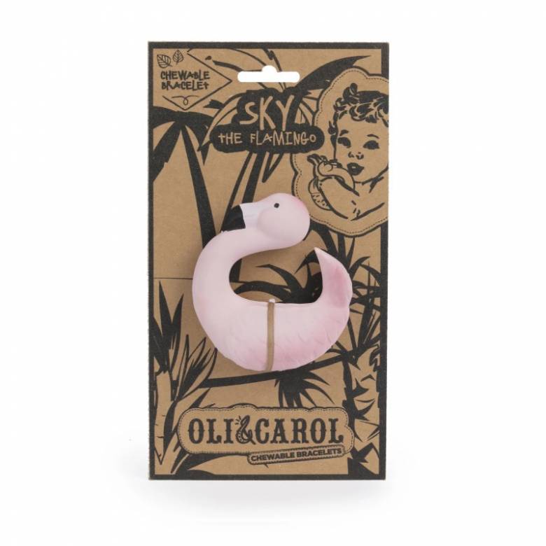 Sky The Flamingo - Natural Rubber Teething Toy 0+