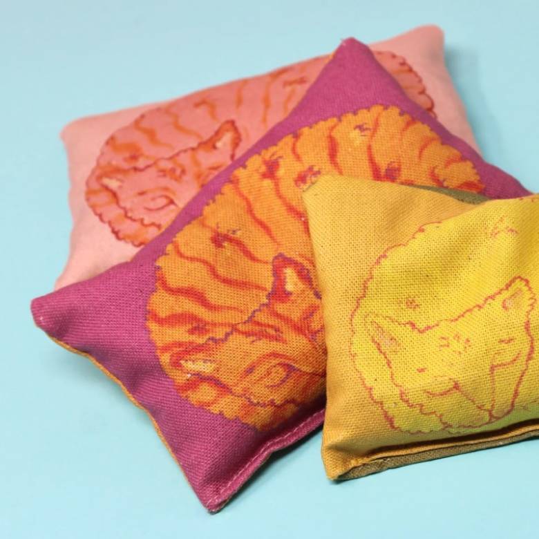 Sleeping Cat Lavender Bag In Orange