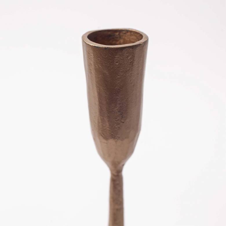 Small Mbata Antiqued Brass Candlestick H:20cm