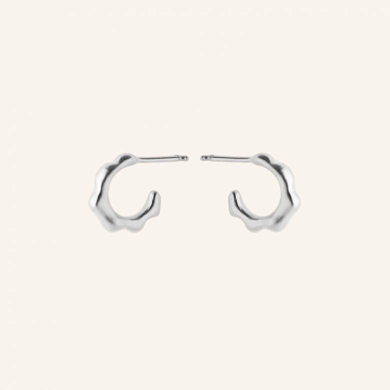 Small Aqua Hoop Earrings In Silver By Pernille Corydon