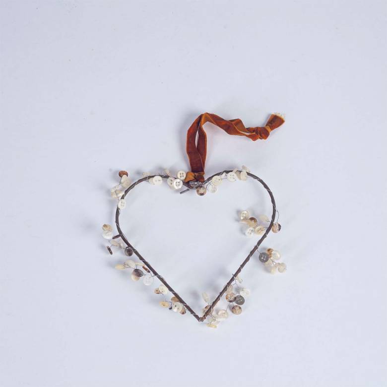 Small Beaded Heart Hanging Decoration