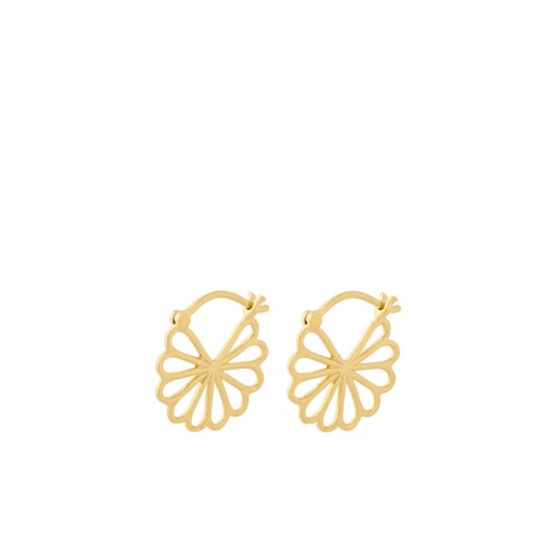 Small Bellis Hoop Earrings In Gold By Pernille Corydon