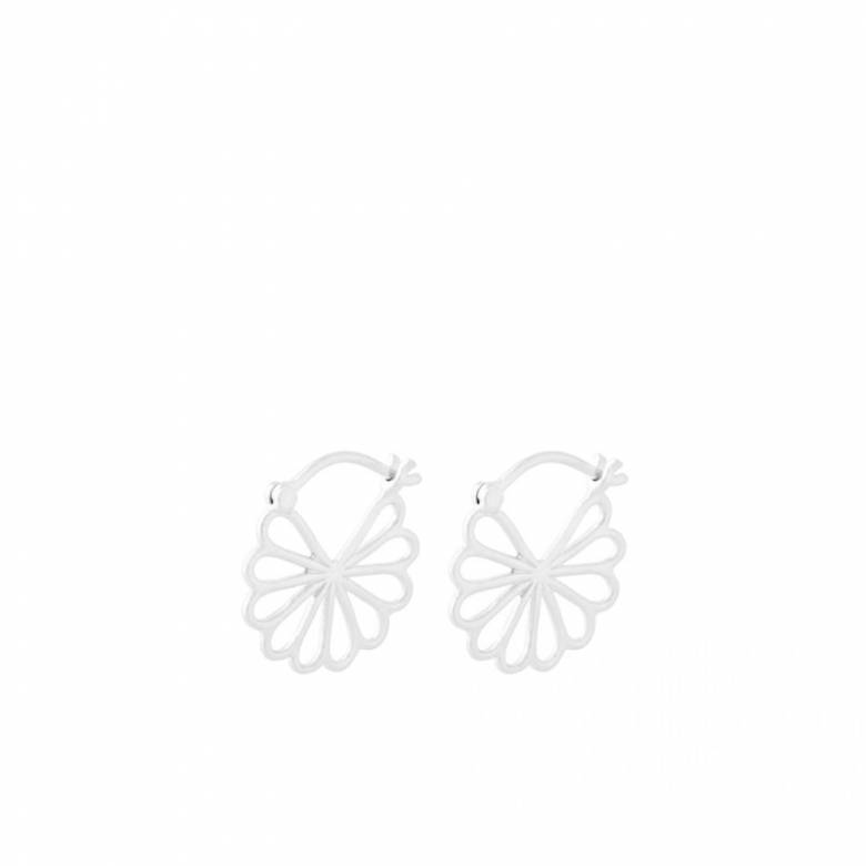 Small Bellis Hoop Earrings In Silver By Pernille Corydon