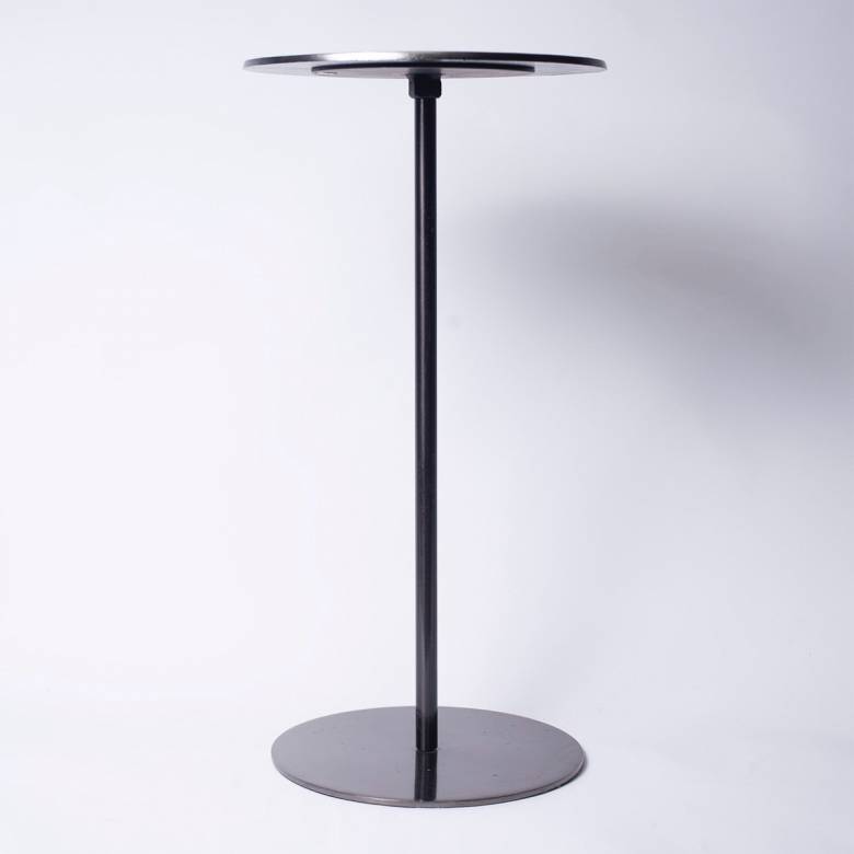 Small Black Metal Pedestal Side Table H:50cm