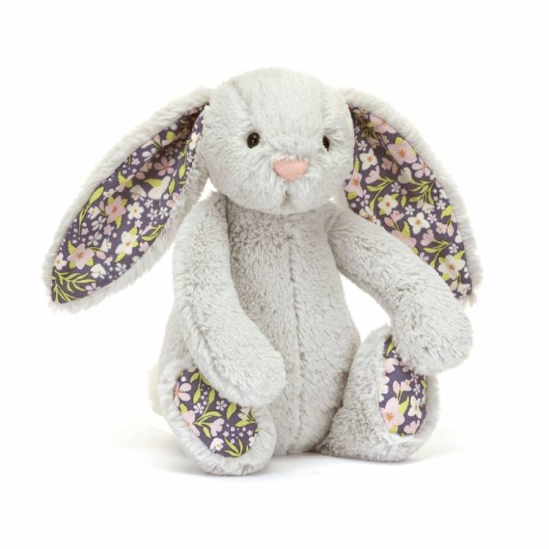 Small Blossom Silver Bunny 'Bloom' Soft Toy By Jellycat 0+