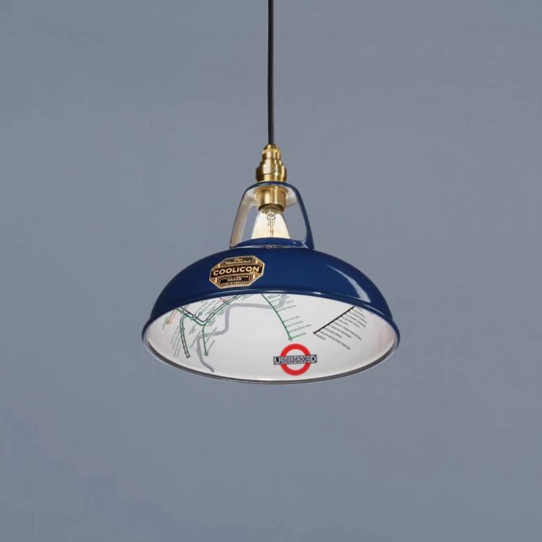 Small Blue Piccadilly Line Enamel Shade By Coolicon