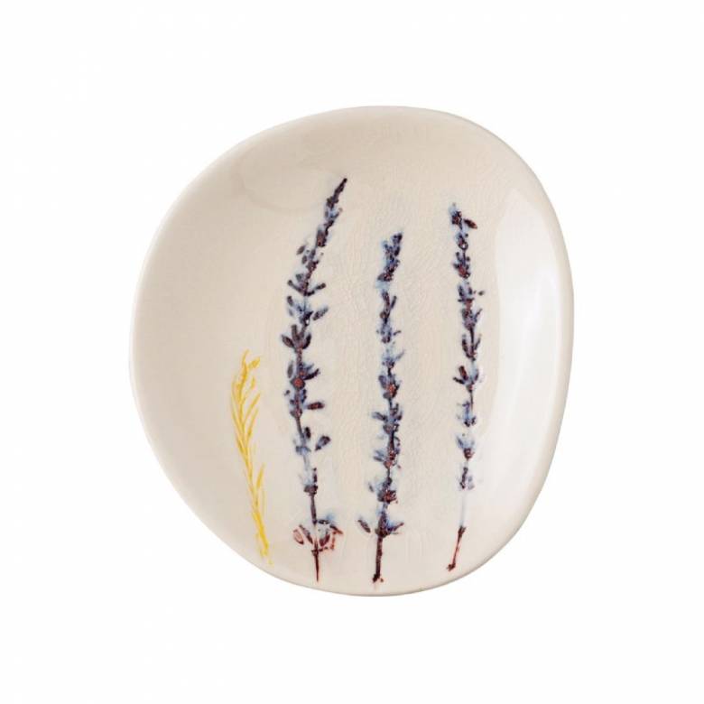 Small Ceramic Floral Imprint Dish Plate