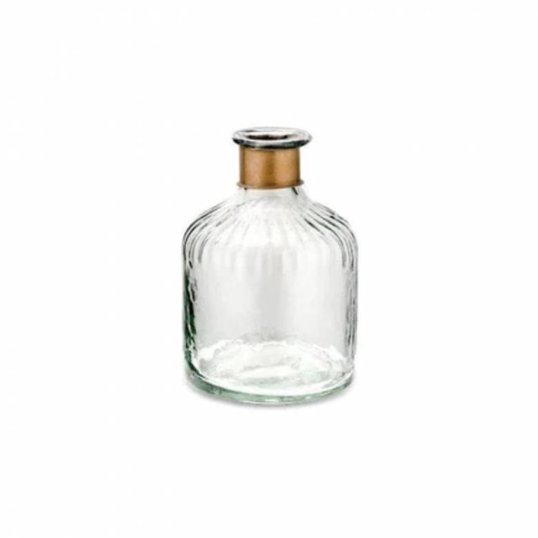 Small Chara Hammered Glass Bottle - Lines