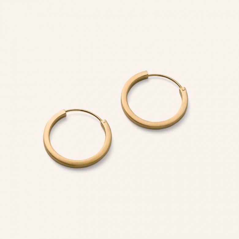 Small Circle Line Hoop Earrings In Gold By Pernille Corydon