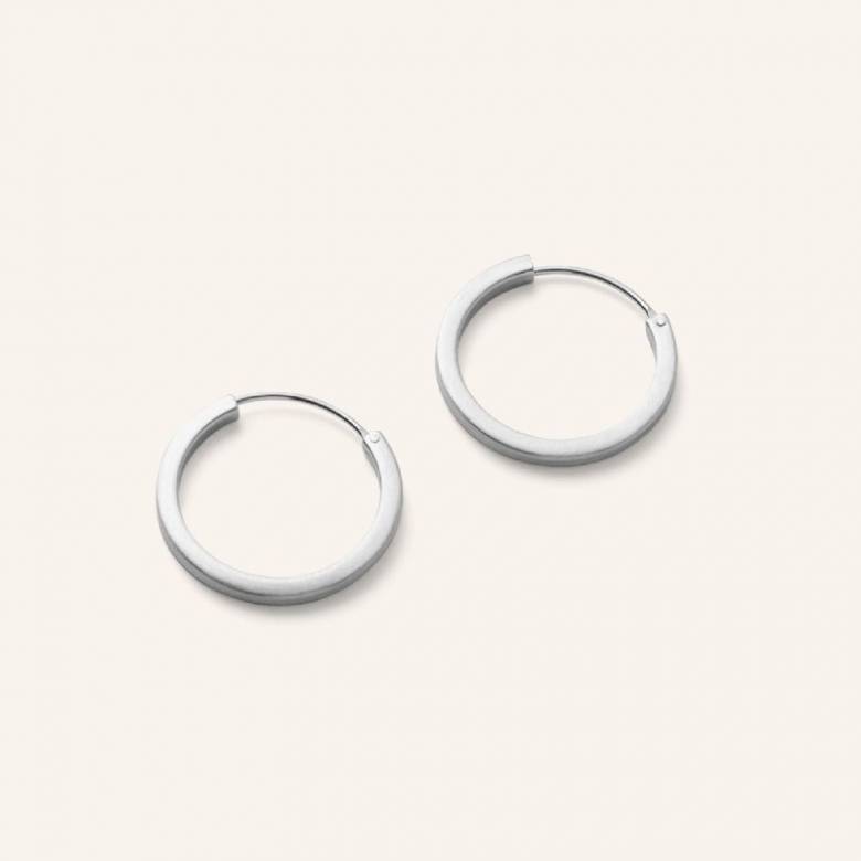 Small Circle Line Hoop Earrings In Silver By Pernille Corydon
