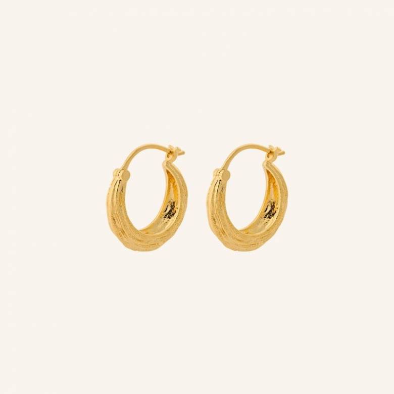 Small Coastline Hoop Earrings In Gold By Pernille Corydon