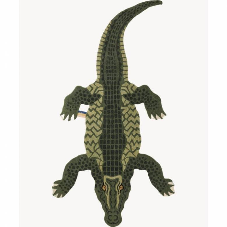 Small Coolio Crocodile Shaped Wool Rug