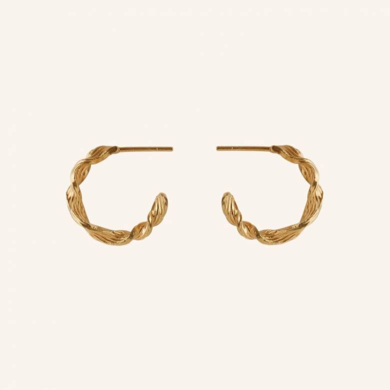 Small Dancing Wave Hoops In Gold By Pernille Corydon
