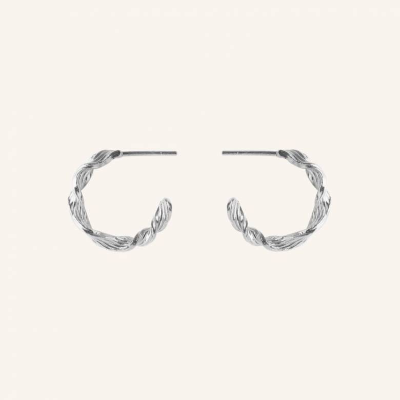 Small Dancing Wave Hoops In Silver By Pernille Corydon